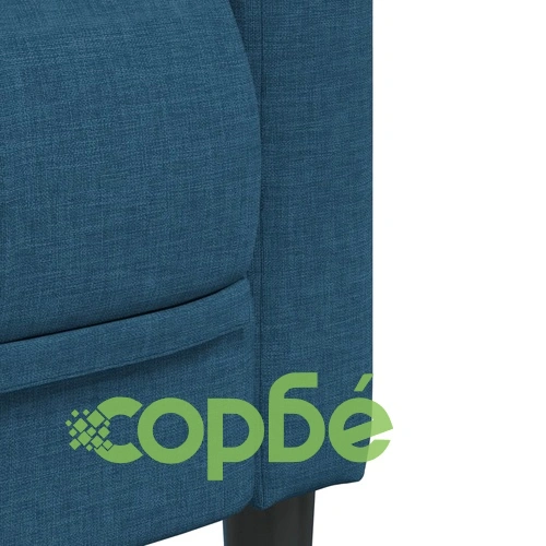 Комплект дивани от 3 части, син, текстил ➤ топ цена ➤ sorbe.bg