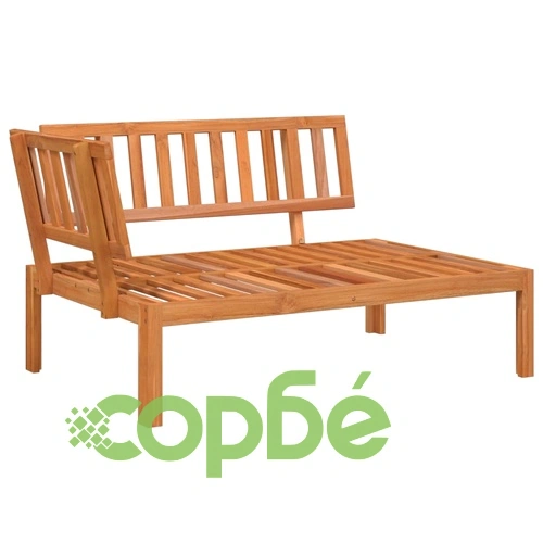 Градински комплект диван с възглавници, 5 части, акация масив ➤ топ цена ➤ sorbe.bg