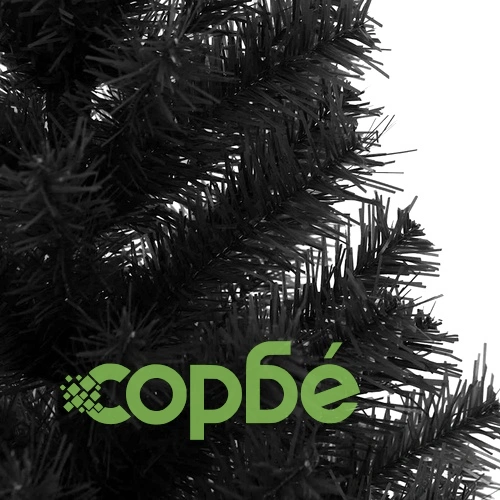 Изкуствена коледна елха със стойка, черна, 150 см, PVC ➤ топ цена ➤ sorbe.bg