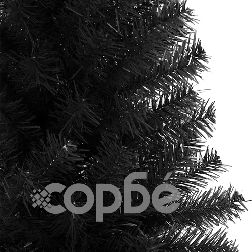 Изкуствена коледна елха със стойка, черна, 180 см, PVC ➤ топ цена ➤ sorbe.bg