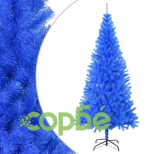 Изкуствена коледна елха със стойка, синя, 210 см, PVC ➤ топ цена ➤ sorbe.bg