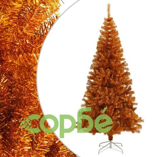 Изкуствена коледна елха със стойка, златна, 180 см, PET ➤ топ цена ➤ sorbe.bg