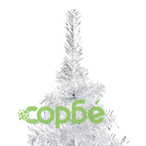 Изкуствена коледна елха със стойка сребриста 180 см PET ➤ топ цена ➤ sorbe.bg