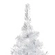 Изкуствена коледна елха със стойка сребриста 210 см PET