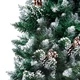 Изкуствено коледно дърво с шишарки и бял сняг, 150 см