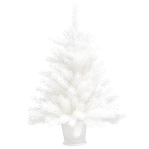 Изкуствено коледно дърво, реалистични иглички, бяло, 65 см