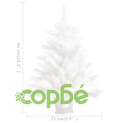 Изкуствено коледно дърво, реалистични иглички, бяло, 65 см ➤ топ цена ➤ sorbe.bg