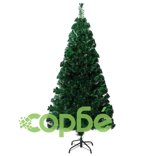 Изкуствена коледна елха със стойка зелена 150 см оптично влакно ➤ топ цена ➤ sorbe.bg