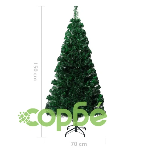 Изкуствена коледна елха със стойка зелена 150 см оптично влакно ➤ топ цена ➤ sorbe.bg