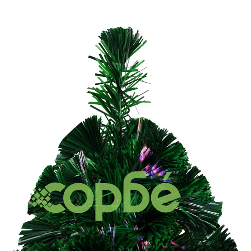 Изкуствена коледна елха със стойка зелена 210 см оптично влакно ➤ топ цена ➤ sorbe.bg