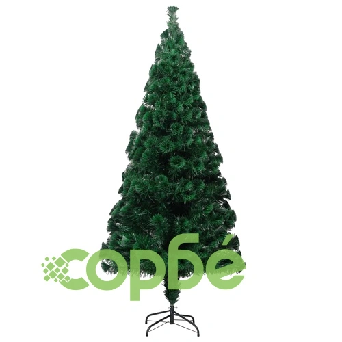 Изкуствена коледна елха със стойка зелена 240 см оптично влакно ➤ топ цена ➤ sorbe.bg