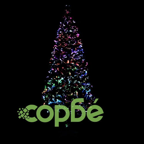 Изкуствена коледна елха със стойка зелена 240 см оптично влакно ➤ топ цена ➤ sorbe.bg