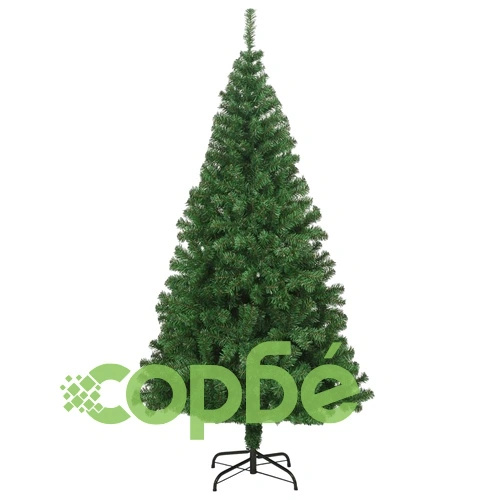 Изкуствена коледна елха с гъсти клонки, зелена, 180 см, PVC ➤ топ цена ➤ sorbe.bg