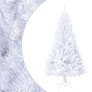 Изкуствена коледна елха с гъсти клонки, бяла, 150 см, PVC