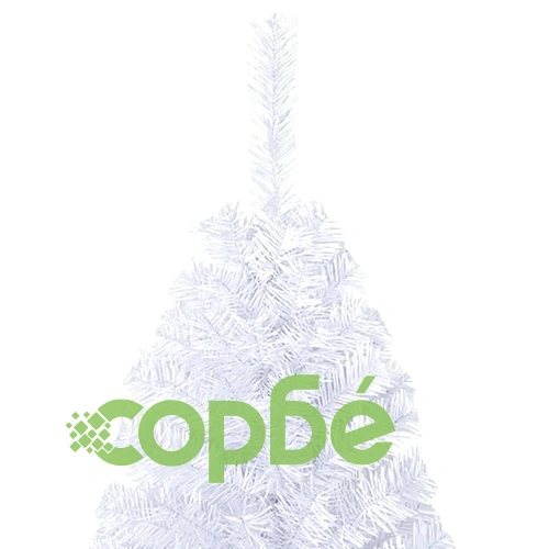 Изкуствена коледна елха с гъсти клонки, бяла, 150 см, PVC ➤ топ цена ➤ sorbe.bg