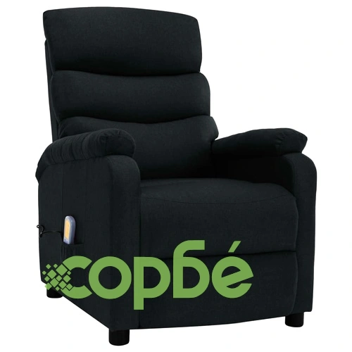 Масажен стол, черен, текстил ➤ топ цена ➤ sorbe.bg