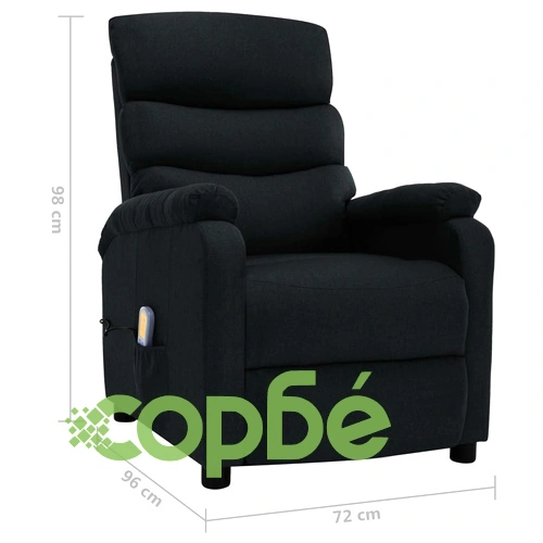 Масажен стол, черен, текстил ➤ топ цена ➤ sorbe.bg