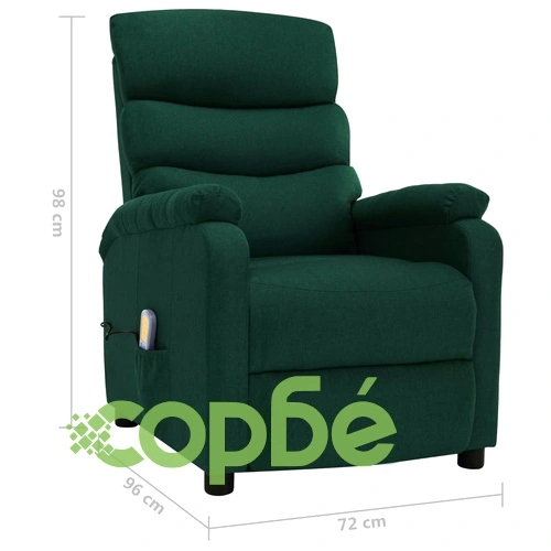 Масажен стол, тъмнозелен, текстил ➤ топ цена ➤ sorbe.bg