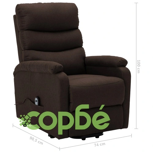 Изправящ стол, тъмнокафяв, текстил ➤ топ цена ➤ sorbe.bg