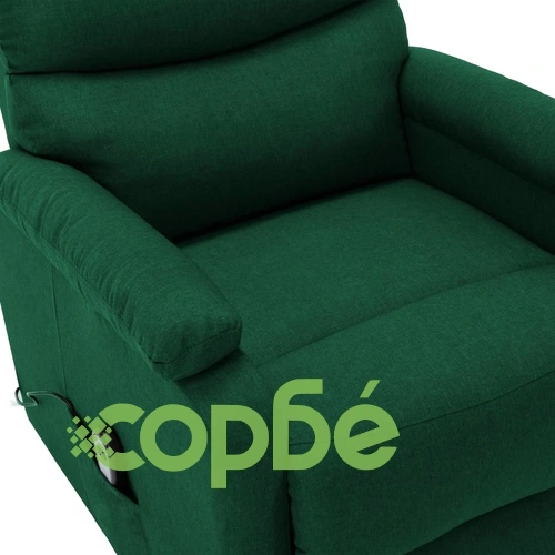 Изправящ стол, тъмнозелен, текстил ➤ топ цена ➤ sorbe.bg