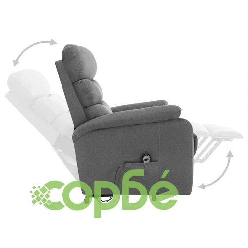 Изправящ масажен стол, светлосив, текстил ➤ топ цена ➤ sorbe.bg