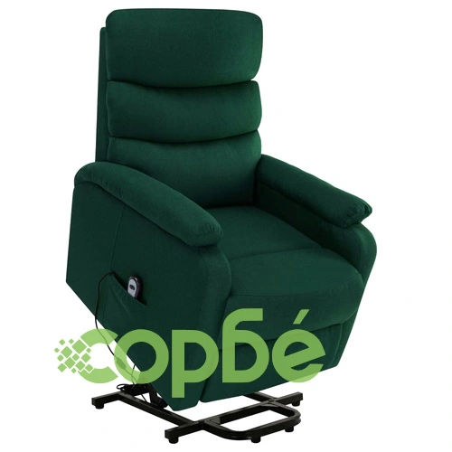 Изправящ масажен стол, тъмнозелен, текстил ➤ топ цена ➤ sorbe.bg