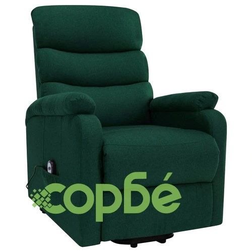 Изправящ масажен стол, тъмнозелен, текстил ➤ топ цена ➤ sorbe.bg