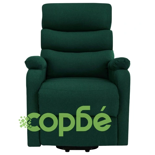 Изправящ масажен стол, тъмнозелен, текстил ➤ топ цена ➤ sorbe.bg