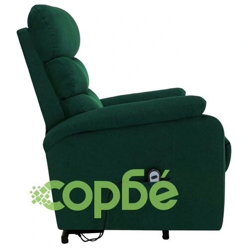 Изправящ масажен стол, тъмнозелен, текстил ➤ топ цена ➤ sorbe.bg