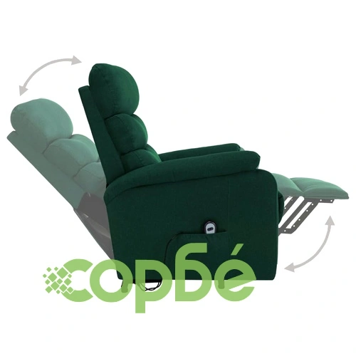 Изправящ масажен стол, тъмнозелен, текстил ➤ топ цена ➤ sorbe.bg