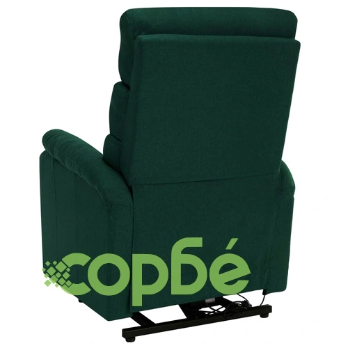 Изправящ масажен стол, тъмнозелен, текстил ➤ топ цена ➤ sorbe.bg