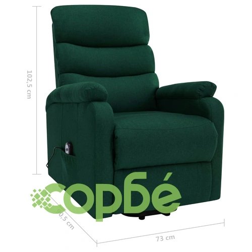 Изправящ масажен стол, тъмнозелен, текстил ➤ топ цена ➤ sorbe.bg