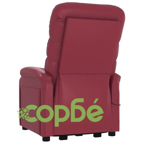 Изправящ стол, виненочервен, изкуствена кожа ➤ топ цена ➤ sorbe.bg