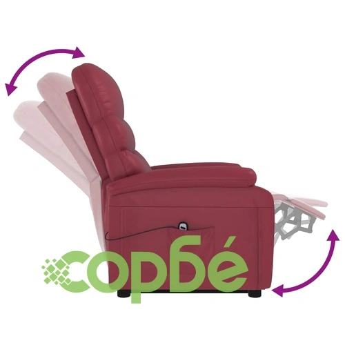 Изправящ стол, виненочервен, изкуствена кожа ➤ топ цена ➤ sorbe.bg