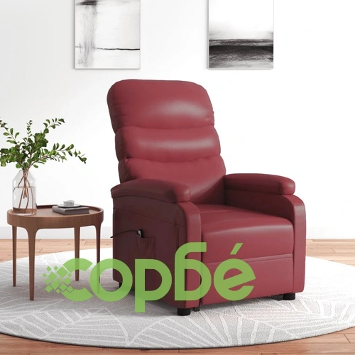 Изправящ стол, виненочервен, изкуствена кожа ➤ топ цена ➤ sorbe.bg