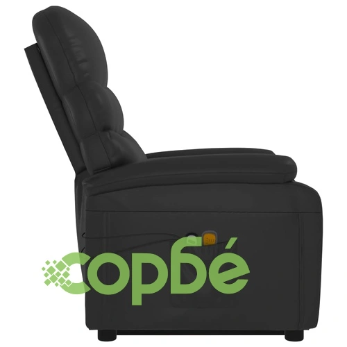 Изправящ масажен стол, черен, изкуствена кожа ➤ топ цена ➤ sorbe.bg