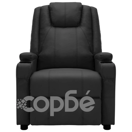 Реклайнер, черен, изкуствена кожа ➤ топ цена ➤ sorbe.bg