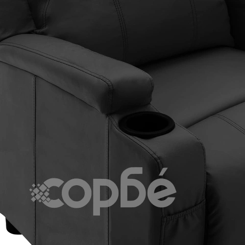Реклайнер, черен, изкуствена кожа ➤ топ цена ➤ sorbe.bg