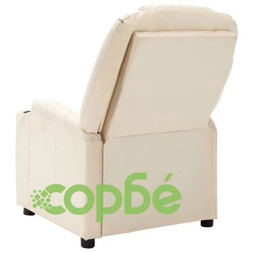 Реклайнер стол, кремавобял, изкуствена кожа ➤ топ цена ➤ sorbe.bg