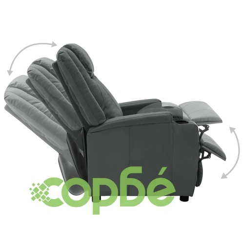 Реклайнер стол, антрацит, изкуствена кожа ➤ топ цена ➤ sorbe.bg