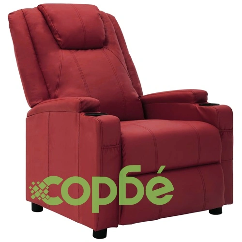 Реклайнер стол, виненочервен, изкуствена кожа ➤ топ цена ➤ sorbe.bg
