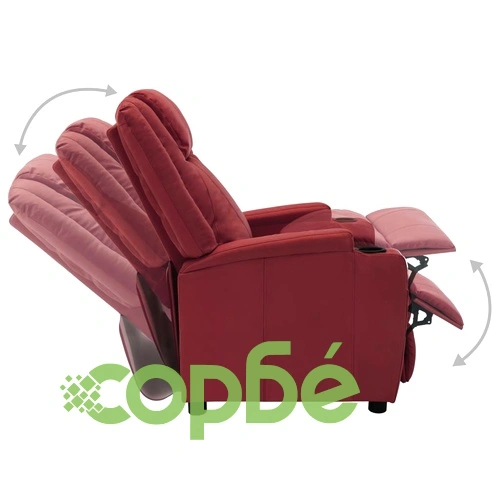 Реклайнер стол, виненочервен, изкуствена кожа ➤ топ цена ➤ sorbe.bg