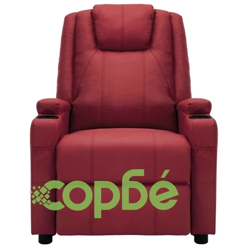 Реклайнер стол, виненочервен, изкуствена кожа ➤ топ цена ➤ sorbe.bg