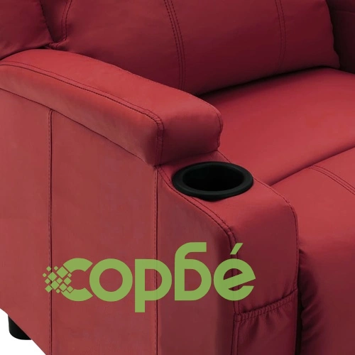 Реклайнер стол, виненочервен, изкуствена кожа ➤ топ цена ➤ sorbe.bg