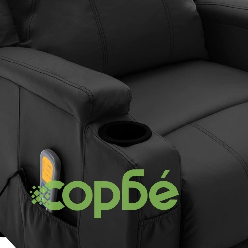 Масажен стол, черен, изкуствена кожа ➤ топ цена ➤ sorbe.bg