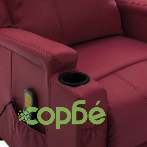 Масажен стол виненочервен изкуствена кожа ➤ топ цена ➤ sorbe.bg