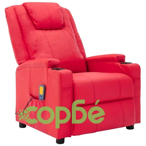 Масажен стол, червен, изкуствена кожа ➤ топ цена ➤ sorbe.bg