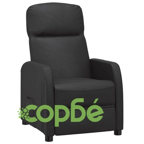 Реклайнер, черен, изкуствена кожа ➤ топ цена ➤ sorbe.bg