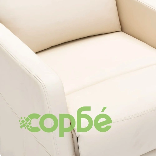 Реклайнер стол, кремавобял, изкуствена кожа ➤ топ цена ➤ sorbe.bg