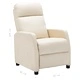 Реклайнер стол, кремавобял, изкуствена кожа